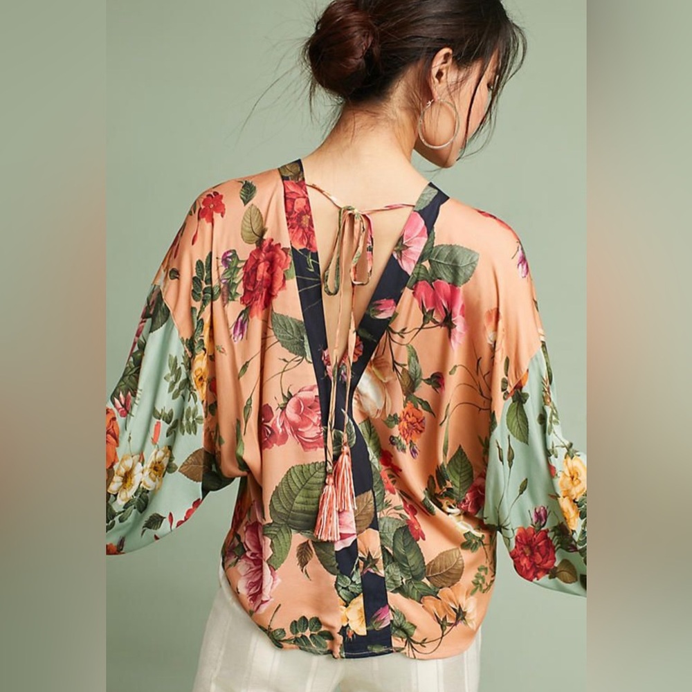Farm Rio Women’s Floral Kimono Top Blouse XXS